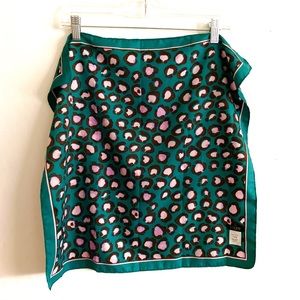 J. Crew Accessories - J. Crew Emerald Green and Pink Leopard Scarf J. Crew Accessories - J. Crew Emerald Green and Pink Leopard Scarf
